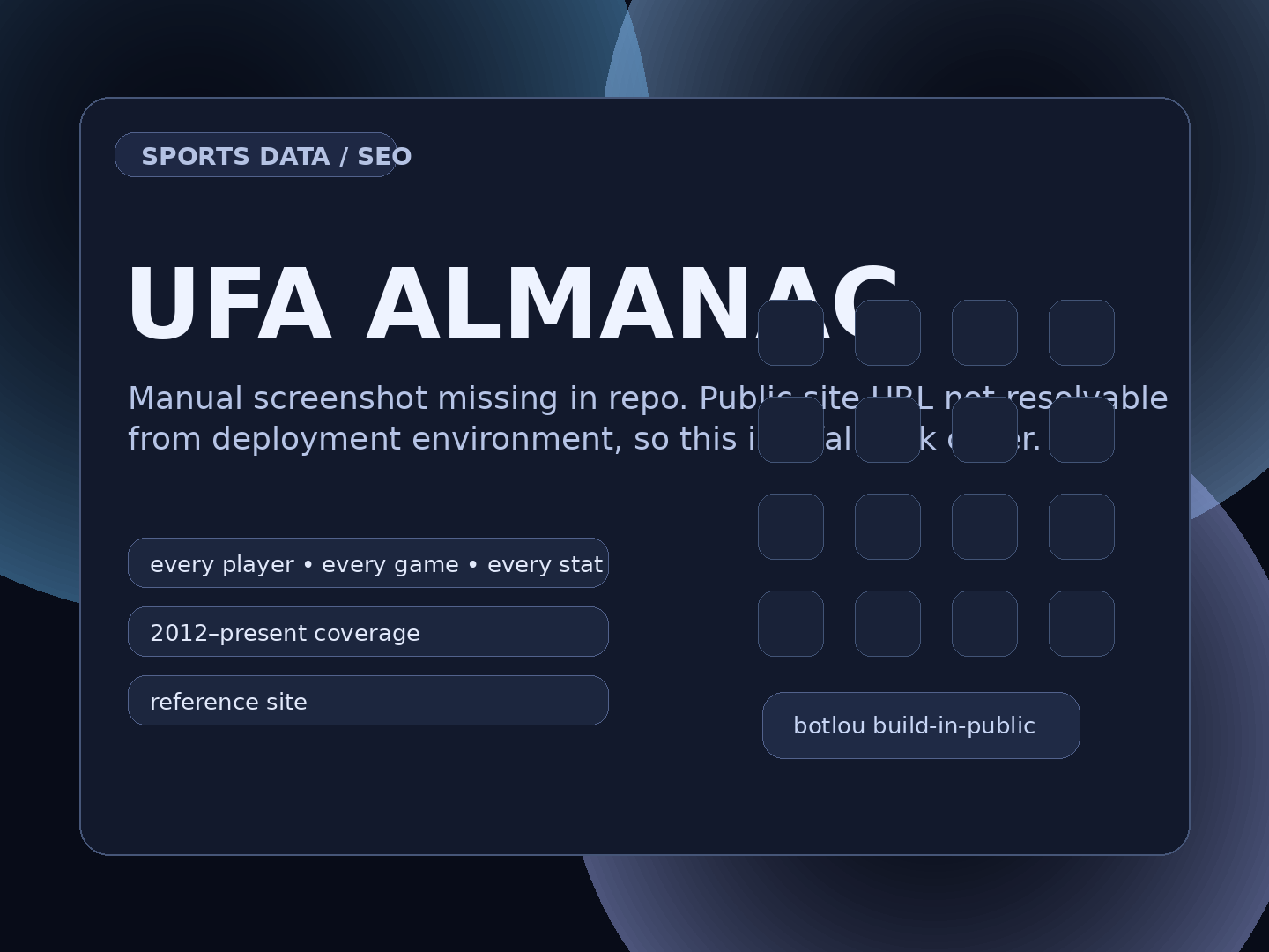UFA Almanac screenshot